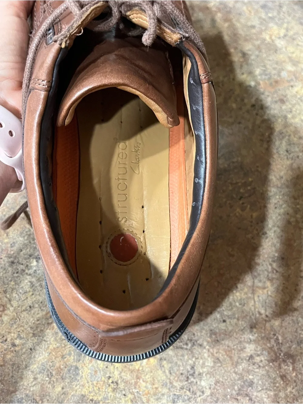 Clarks Unstructured Men’s Brown Leather Oxford Shoes Size 12M Comfort Casual